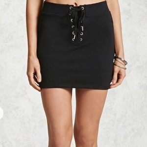 Lace up mini skirt